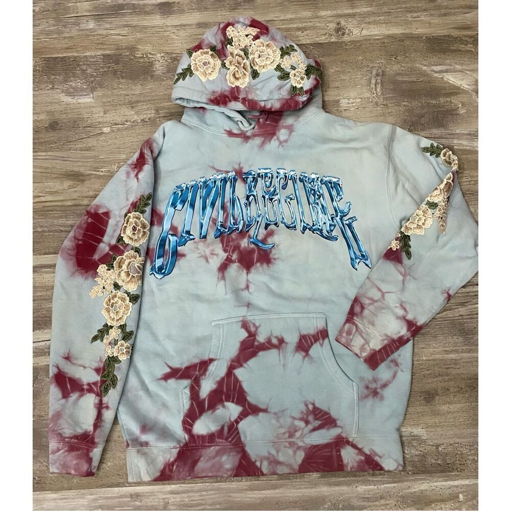 Civil Regime Appliqué Sweatshirt Hoody Mens Womens Sz M